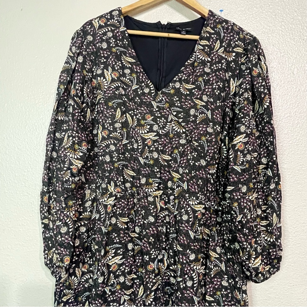Lane Bryant wrap black white Sleeves print Midi Dress - Picture 7 of 16